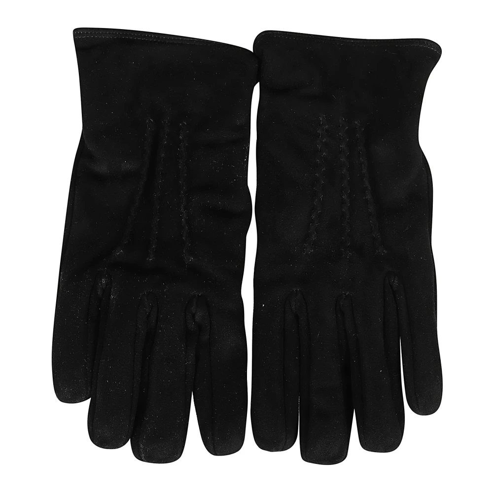 Lardini Suède Handschoenen met Kasjmier Voering Black Heren