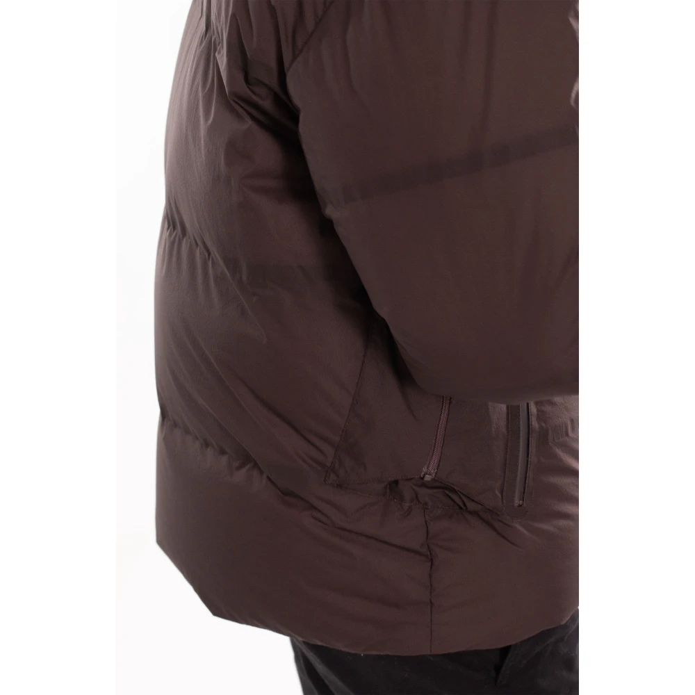 C.P. Company Gewatteerde jas met capuchon in Pertex-stijl Brown Heren