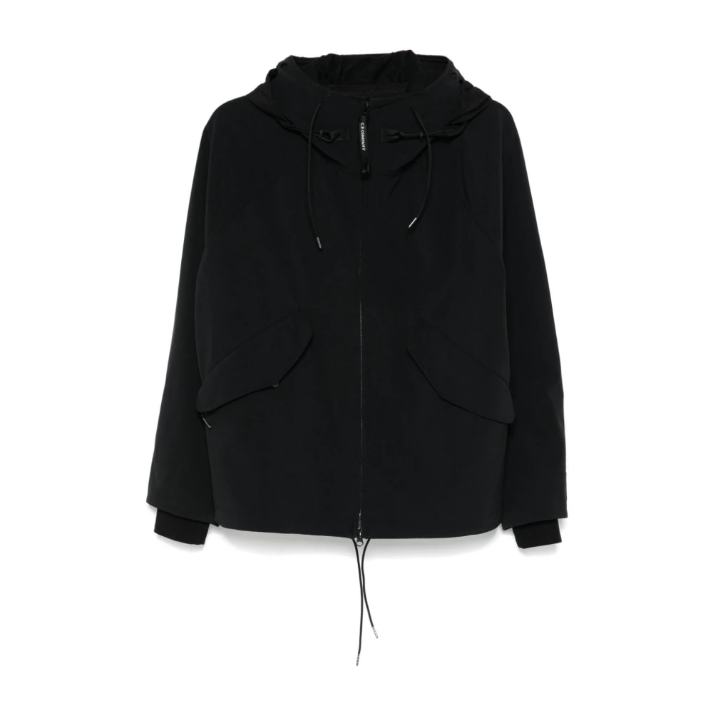 C.P. Company Zwarte Technische Jersey Hoodie Jas Black Heren