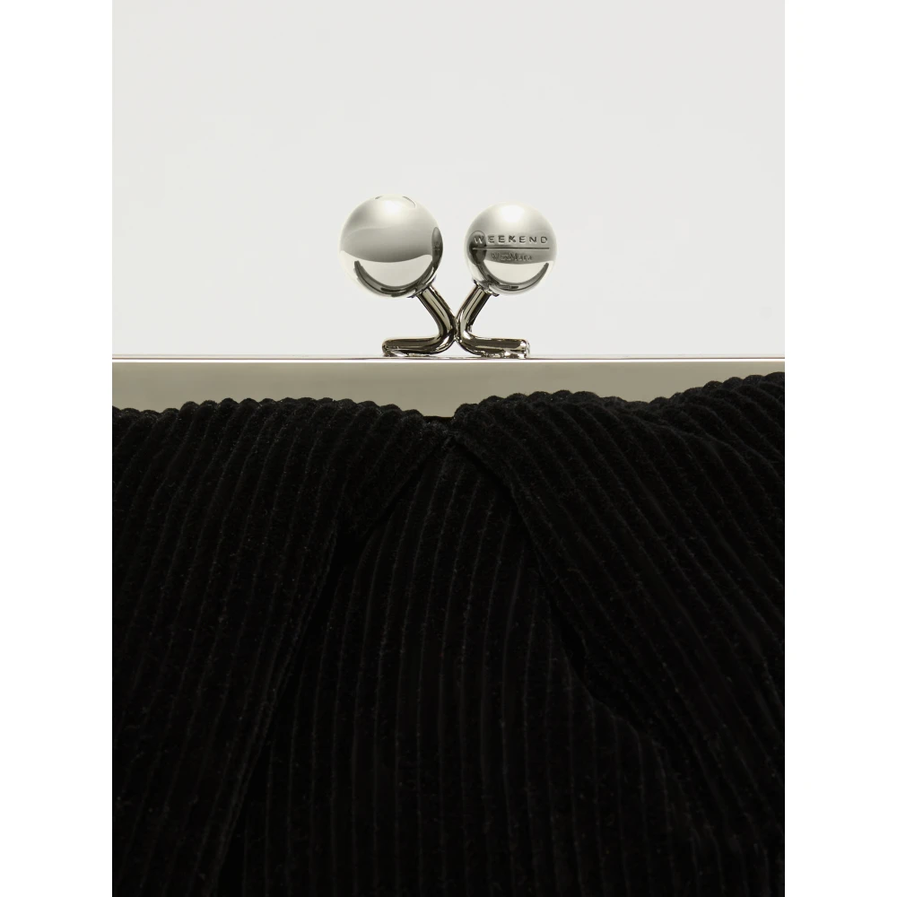 Max Mara Weekend Zwarte Velvet Pasticcino Tas Groot Black Dames