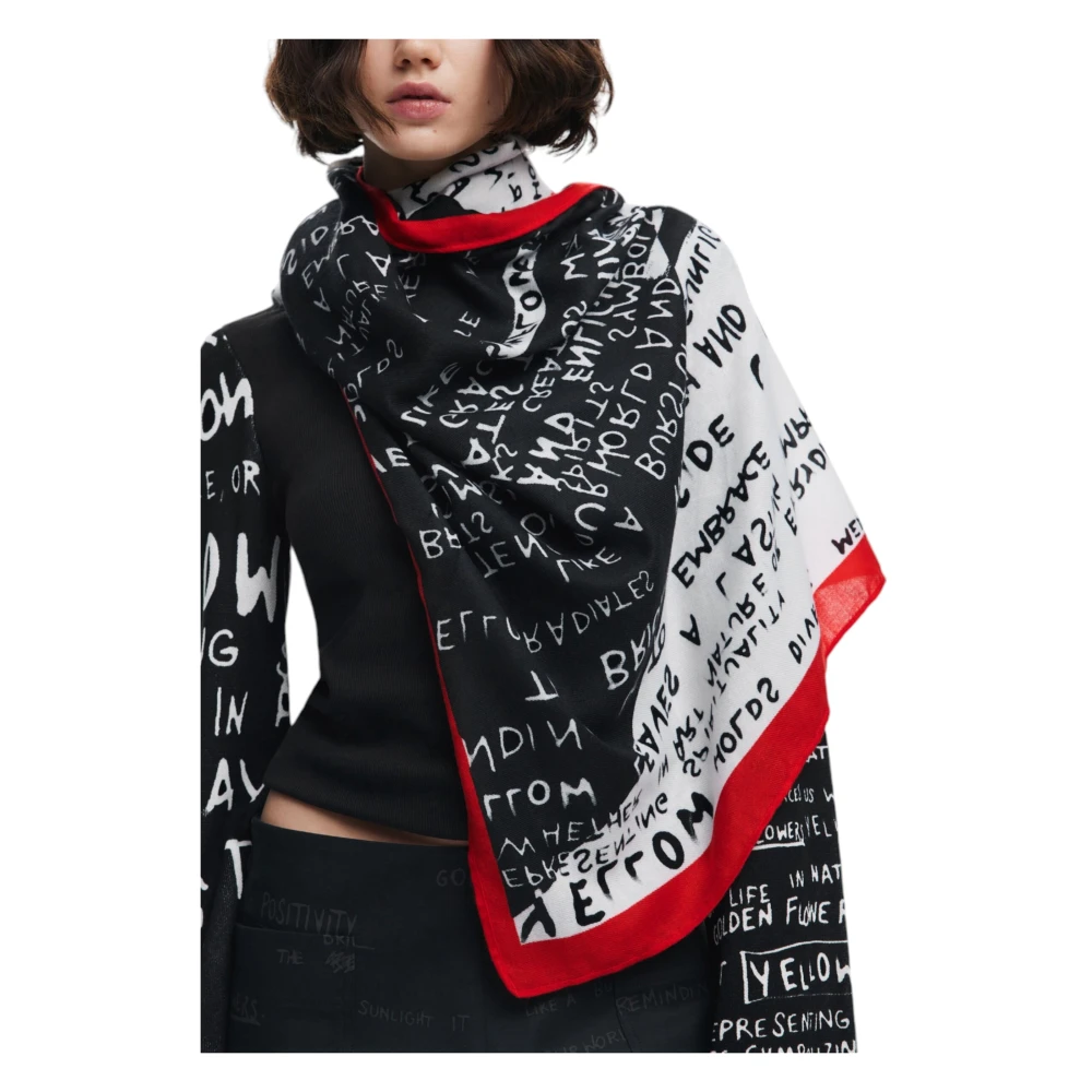 Desigual Herfst Winter Dames Sjaal en Handschoenen Set Black Dames