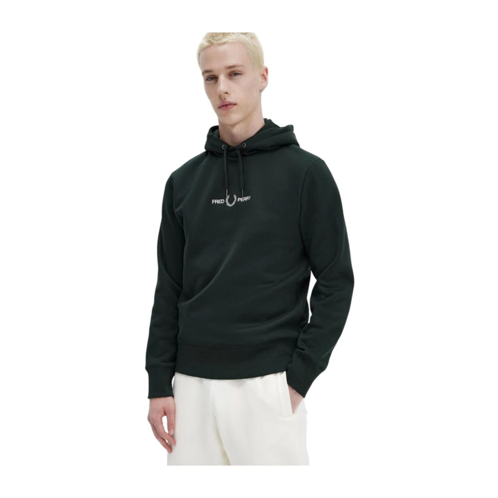 Fred Perry Stijlvolle Sweatshirt voor Mannen Green Heren