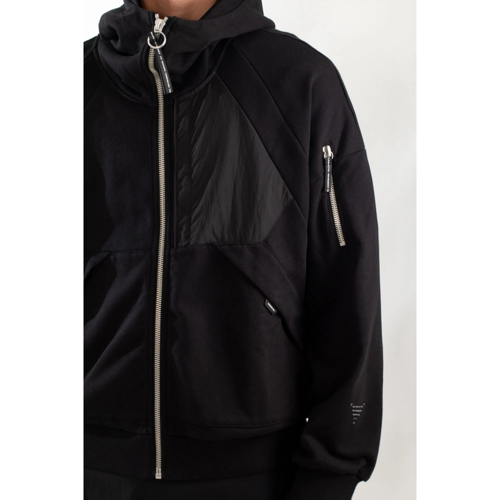 Krakatau Oversize Zip Hoodie in Zwart Black Heren