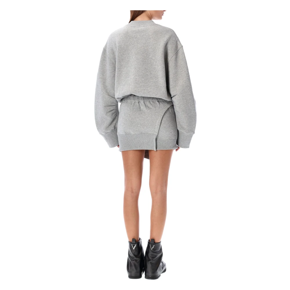 The Attico Gezellig Melange Grijs Fleece Mini Jurk Gray Dames