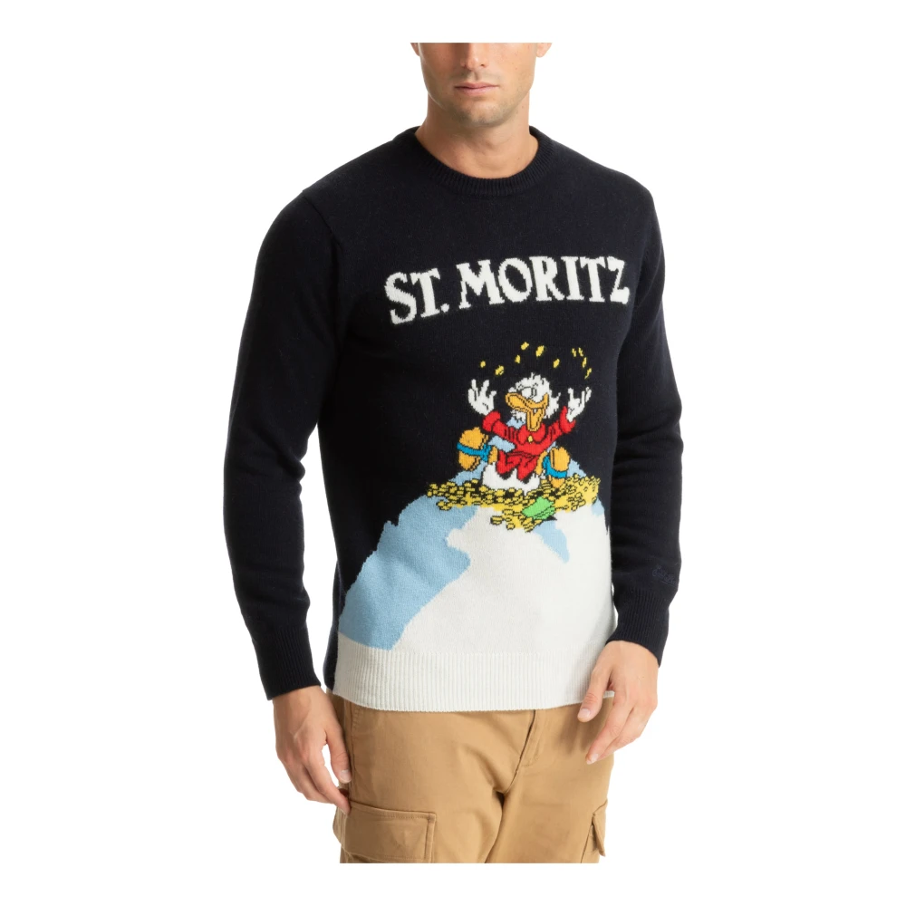 MC2 Saint Barth Abstract Multikleur Logo Geborduurde Sweater Multicolor Heren