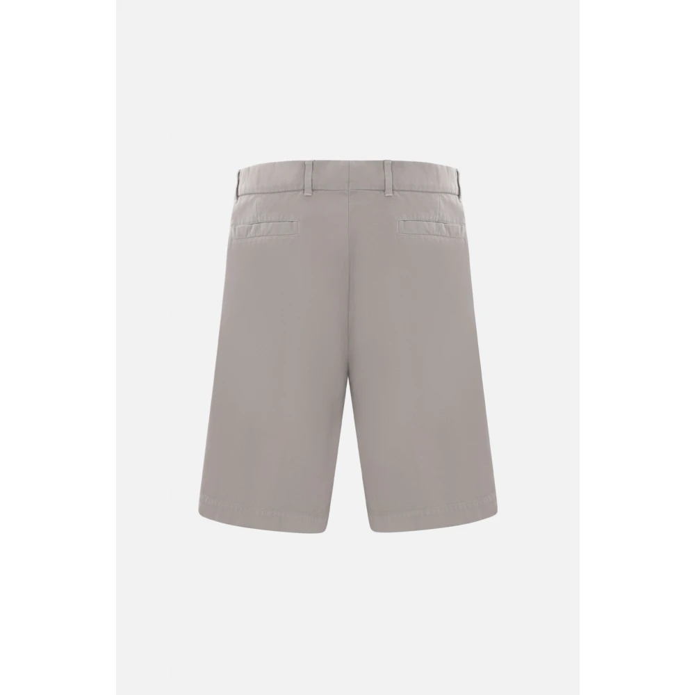 BRUNELLO CUCINELLI Grijze Katoenen Gabardine Shorts Beige Heren