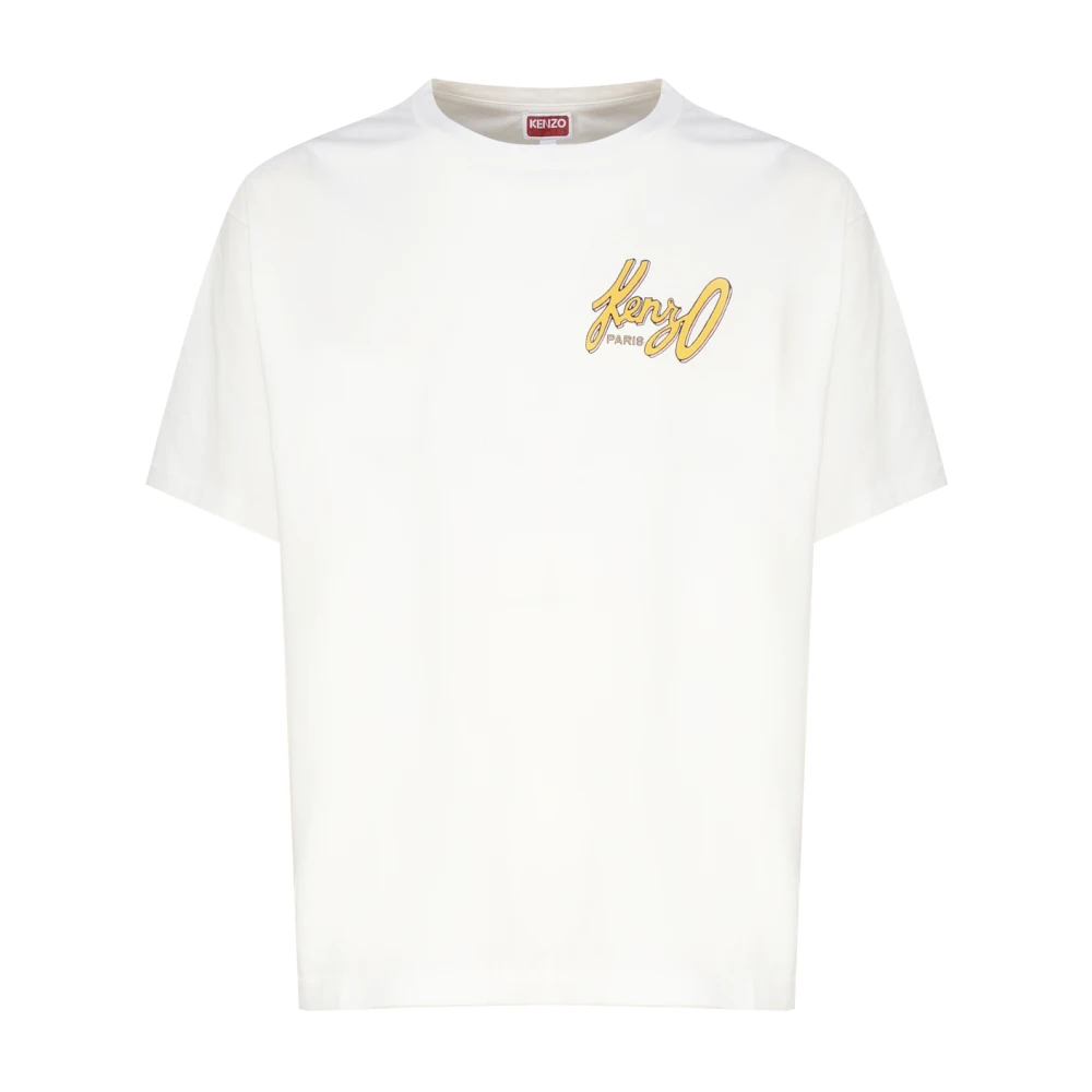 Kenzo Witte Katoenen T-shirt met Gestileerd Logo White Heren