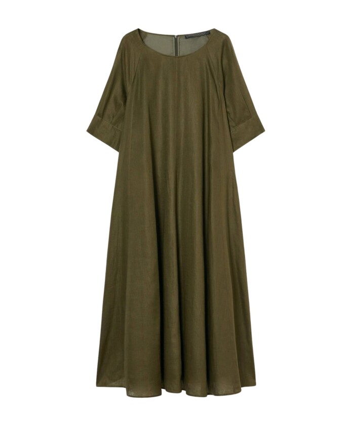 robe-en-lin-vert-avec-manches-raglan