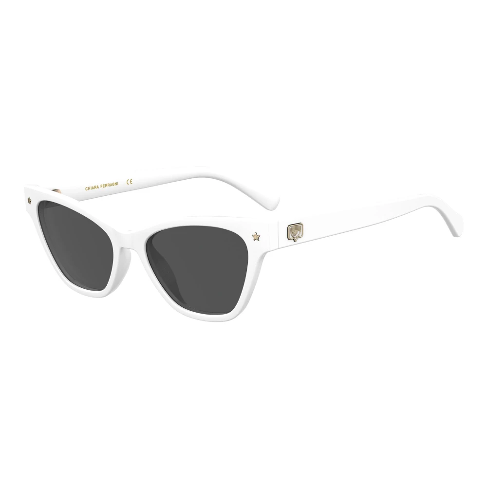 Chiara Ferragni Collection Glam Cat-Eye Zonnebril met Eyelike Logo White Dames