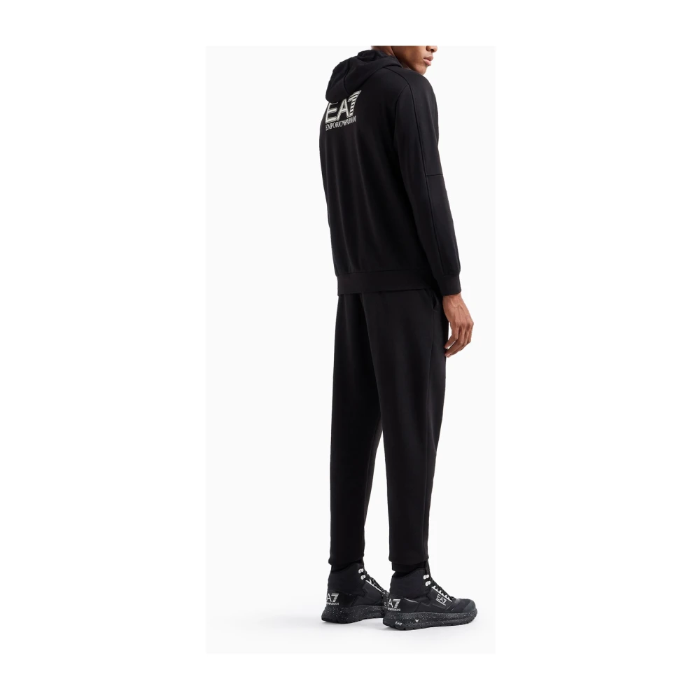 Emporio Armani EA7 Sportief Zwart Hoodie Jogger Set Black Heren