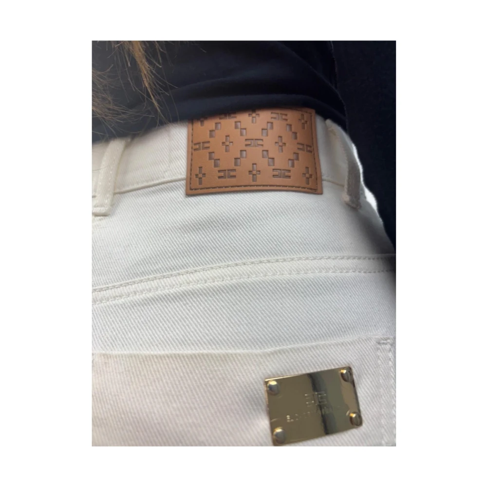 Elisabetta Franchi Witte Jeans met 98% Katoen White Dames