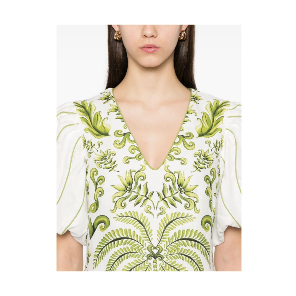 Farm Rio Witte Jurk met Ritssluiting Multicolor Dames