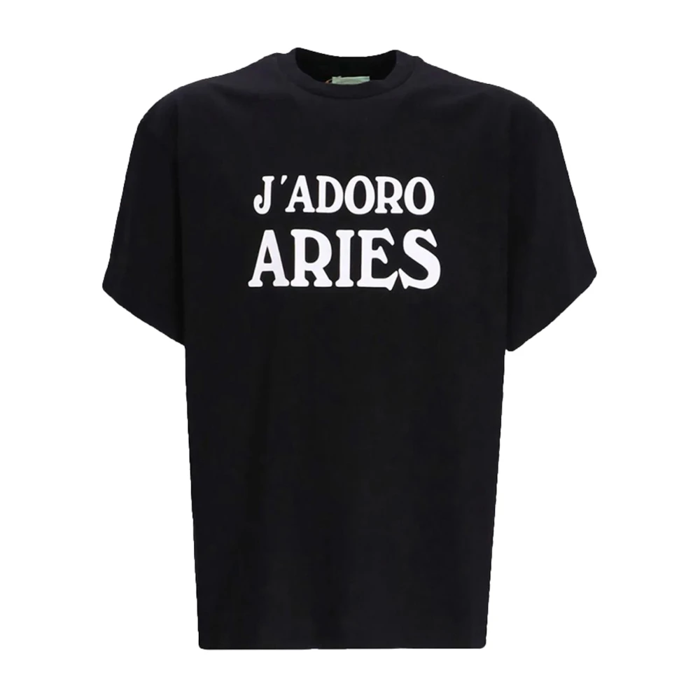 Aries Stijlvol Katoenen T-shirt voor Mannen Black Heren