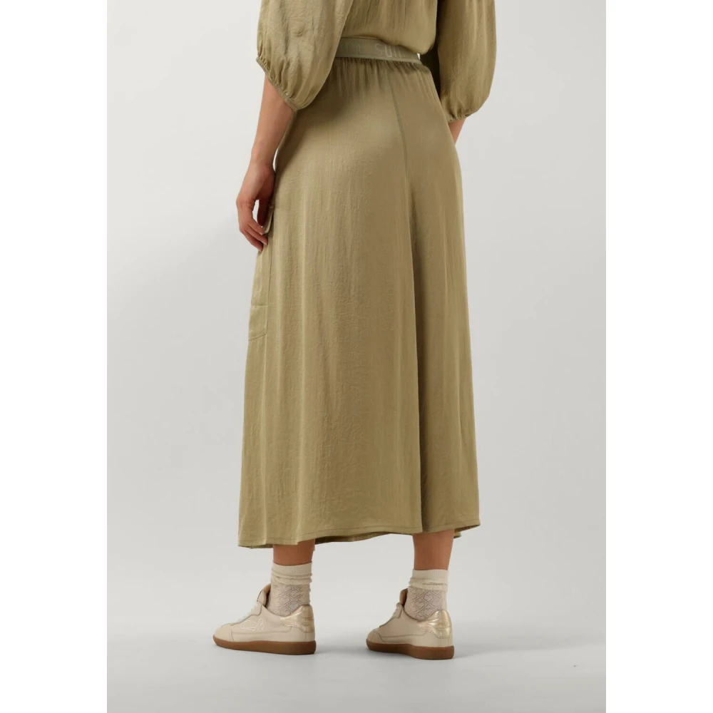 Summum Woman Groene Zijdezachte Midi Rok Green Dames