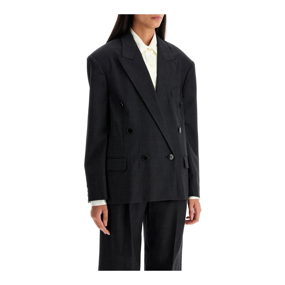 Isabel marant Oversized double-breasted wollen blazer Gray Dames