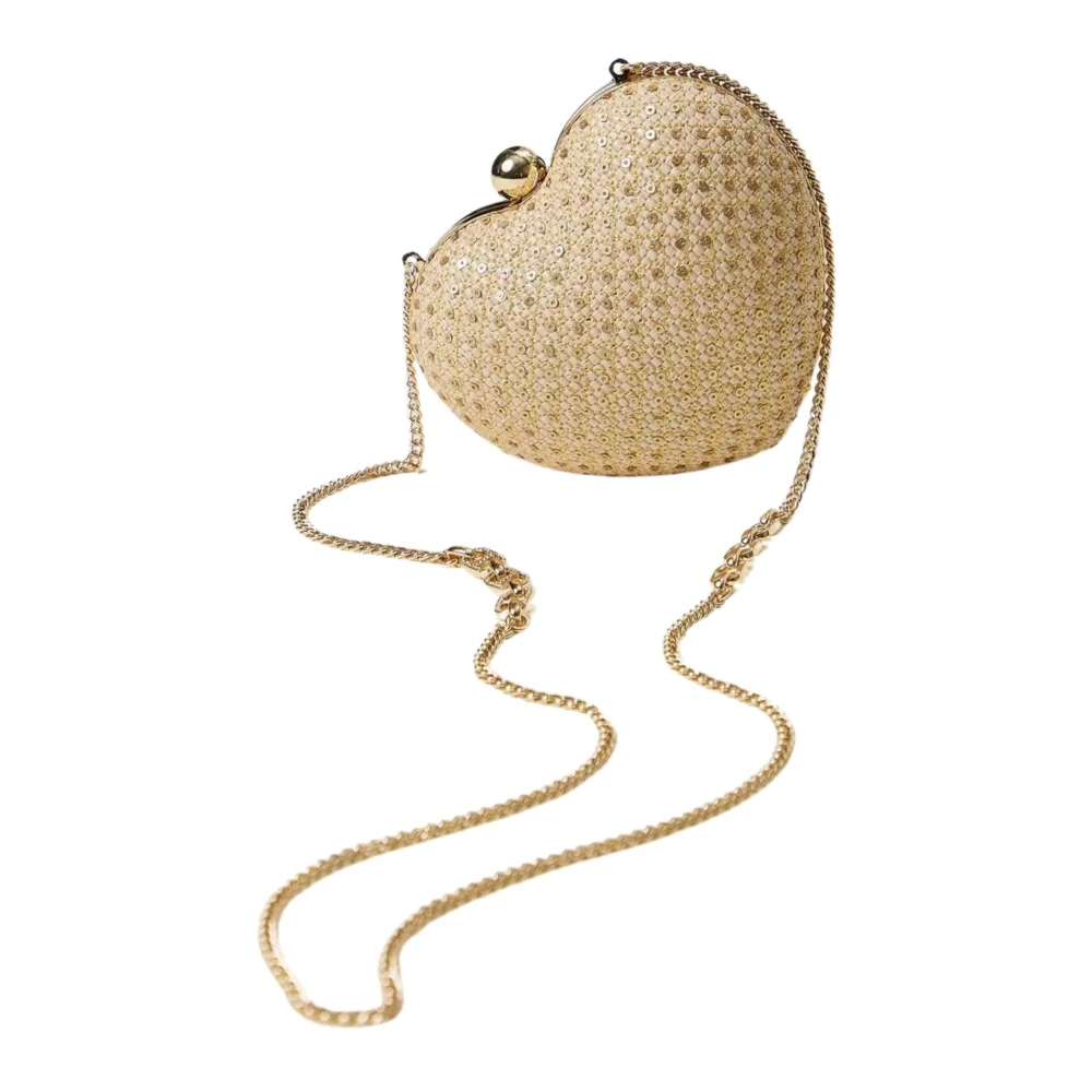 Twinset Hart Riet Clutch Tas met Ketting Yellow Dames