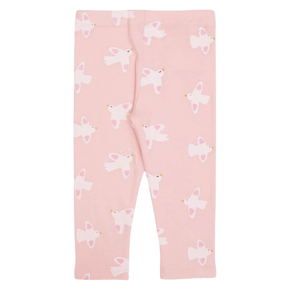 Stella Mccartney Girls Pink Leggings, 2 Y, Birds Aop Leggings