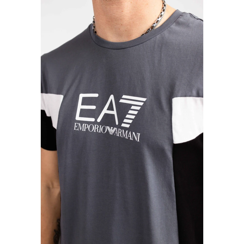 Emporio Armani EA7 Colourblock T-Shirt Heren Donkergrijs Gray Heren