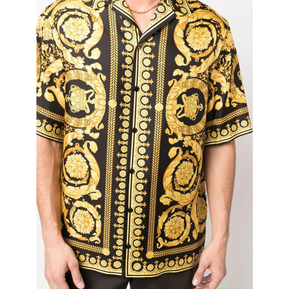 Versace Barok Print Bowling Shirt Multicolor Heren