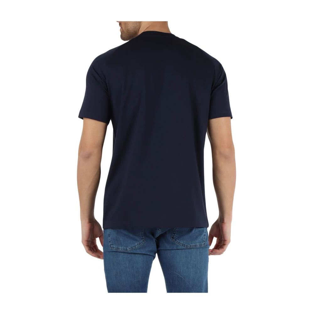 Emporio Armani EA7 Natuurlijke Ventus7 Katoenen T-Shirt Blue Heren