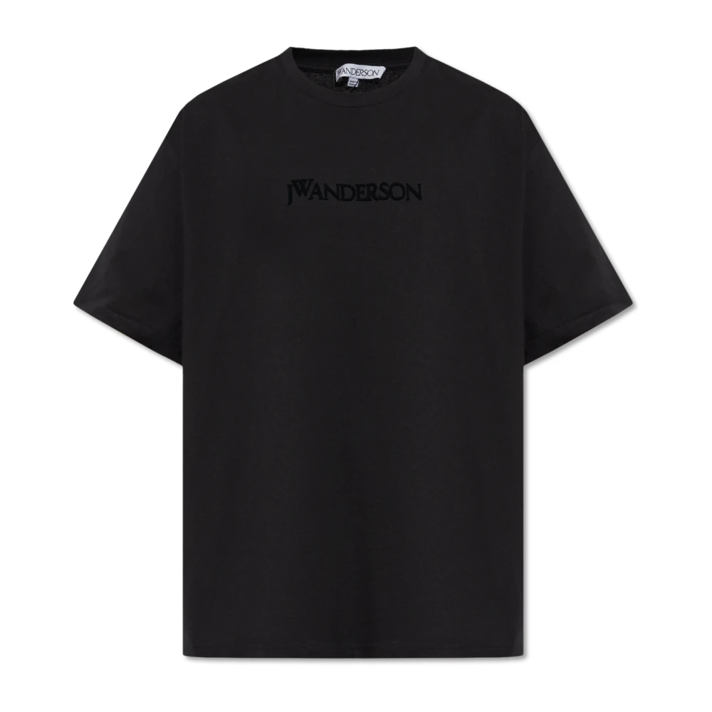 JW Anderson Zwart Katoenen Jersey Crew Neck T-shirt Black Heren