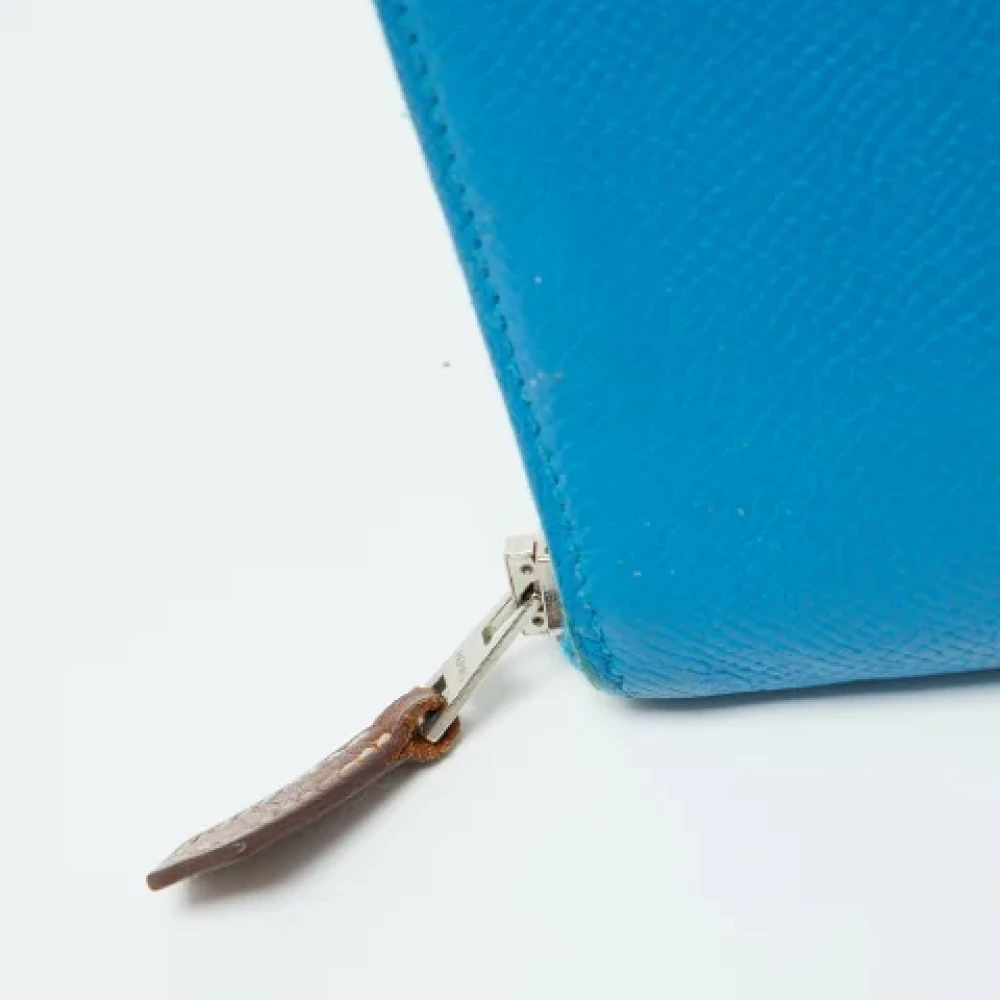 Hermès Vintage Pre-owned Leather wallets Blue Dames