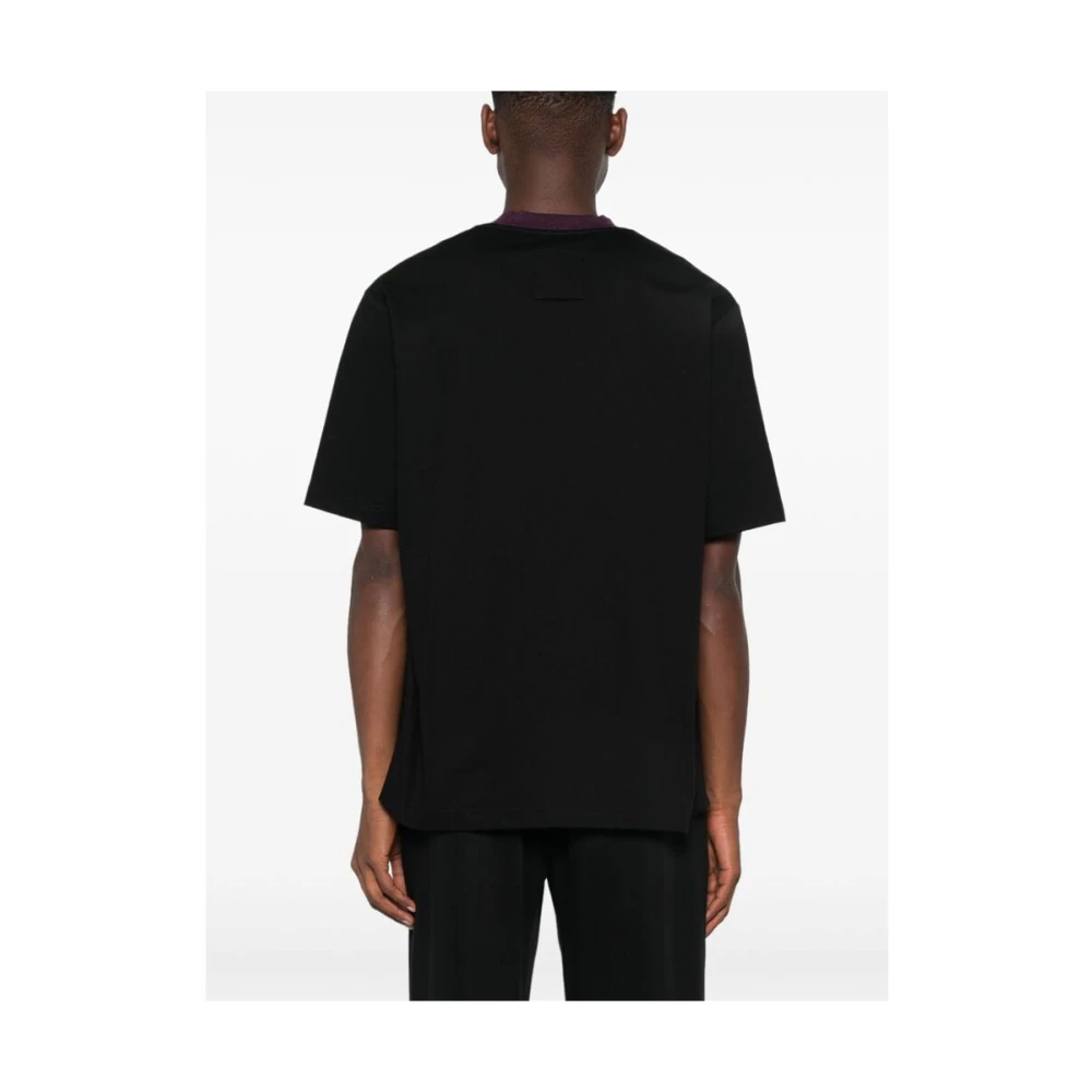 Lanvin Geborduurd Logo Crew Neck T-shirt Black Heren