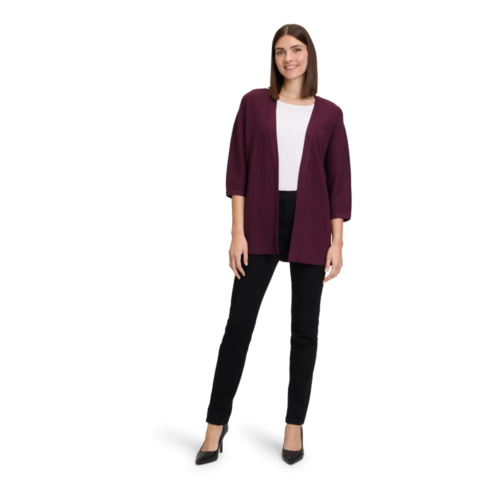 Betty Barclay Geribbelde Lange Vest Purple Dames