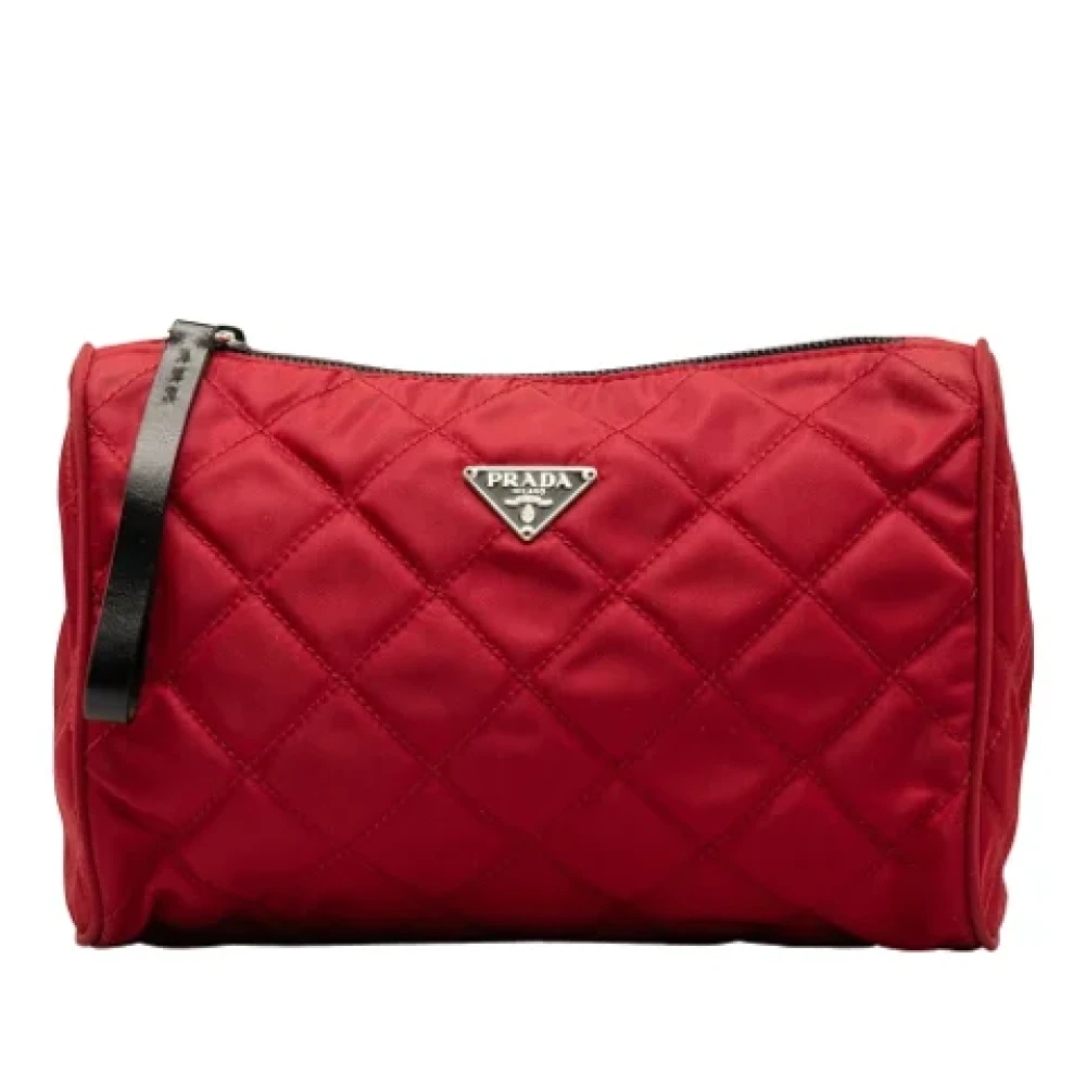 Prada Vintage Pre-owned Fabric clutches Red Dames