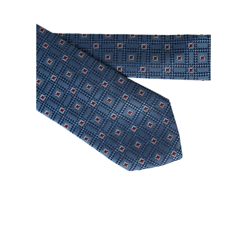 Dolce & Gabbana Blauw patroon zijden verstelbare herenstropdas Blue Heren
