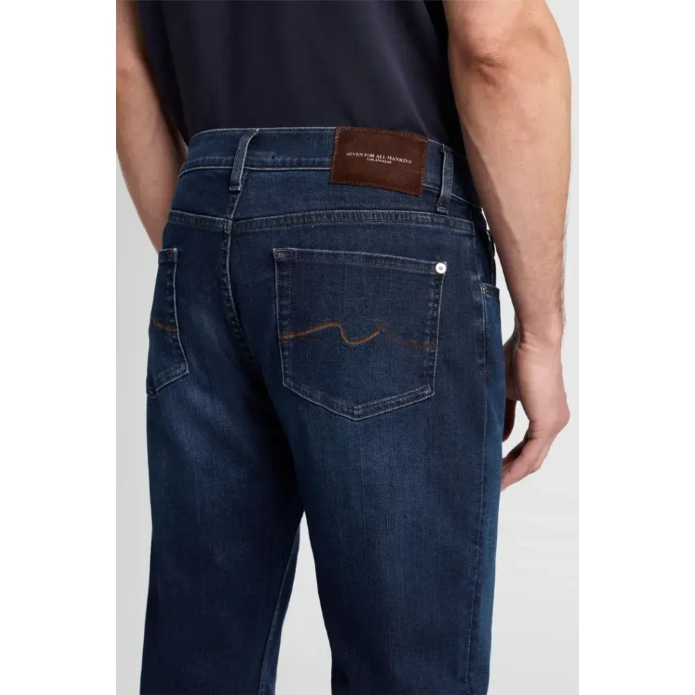 7 For All Mankind Slim Fit Jeans Donkerblauw Blue Heren