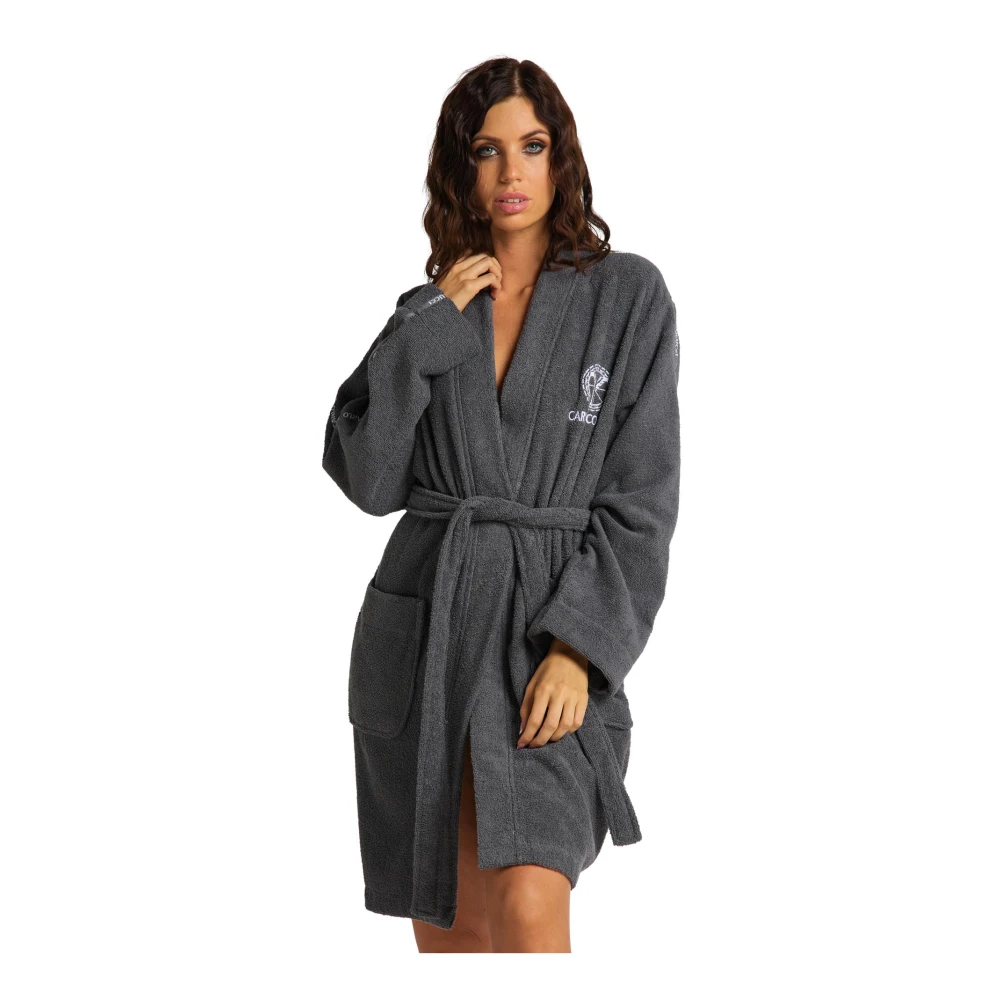 carlo colucci Kimono Stijl Geborduurde Badjas Gray Dames