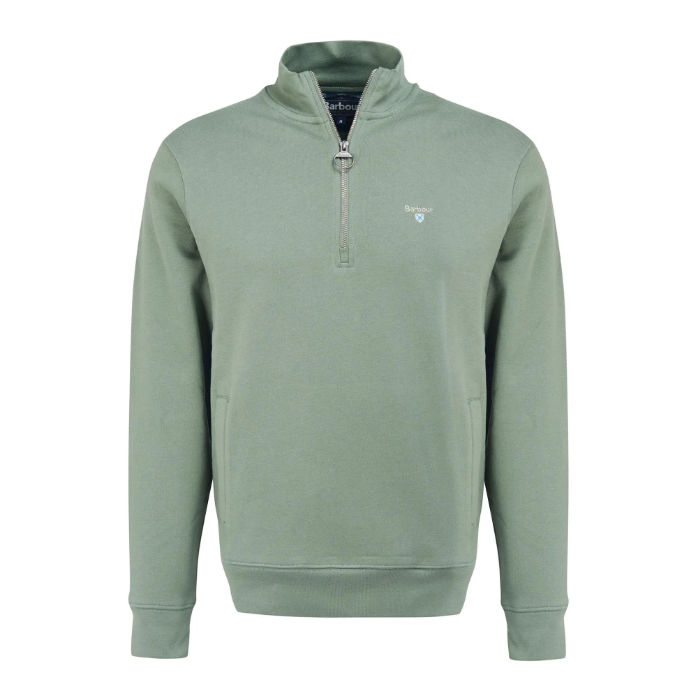 Barbour Rothley Half Zip Sweater Green, Herr