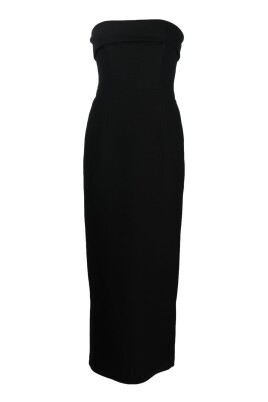 black-sleeveless-long-dress-with-turn-up-detail