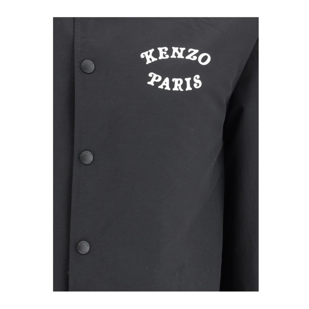 Kenzo Gewatteerde Maxi Print Overhemdjasje Black Heren