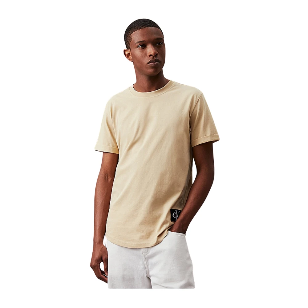 Calvin Klein Biologisch katoenen T-shirt Groen Beige Heren