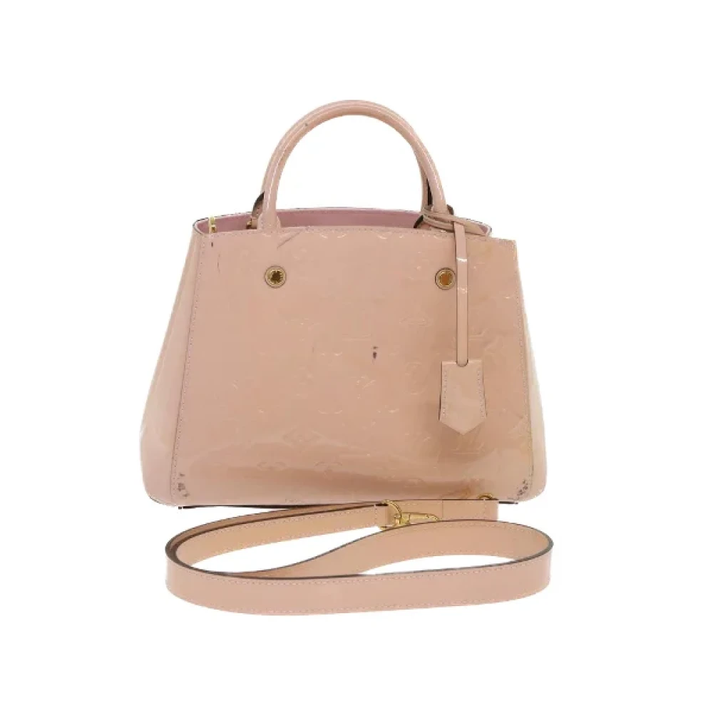 Louis Vuitton Vintage Rosa Skinn Montaigne Handväska Pink, Dam