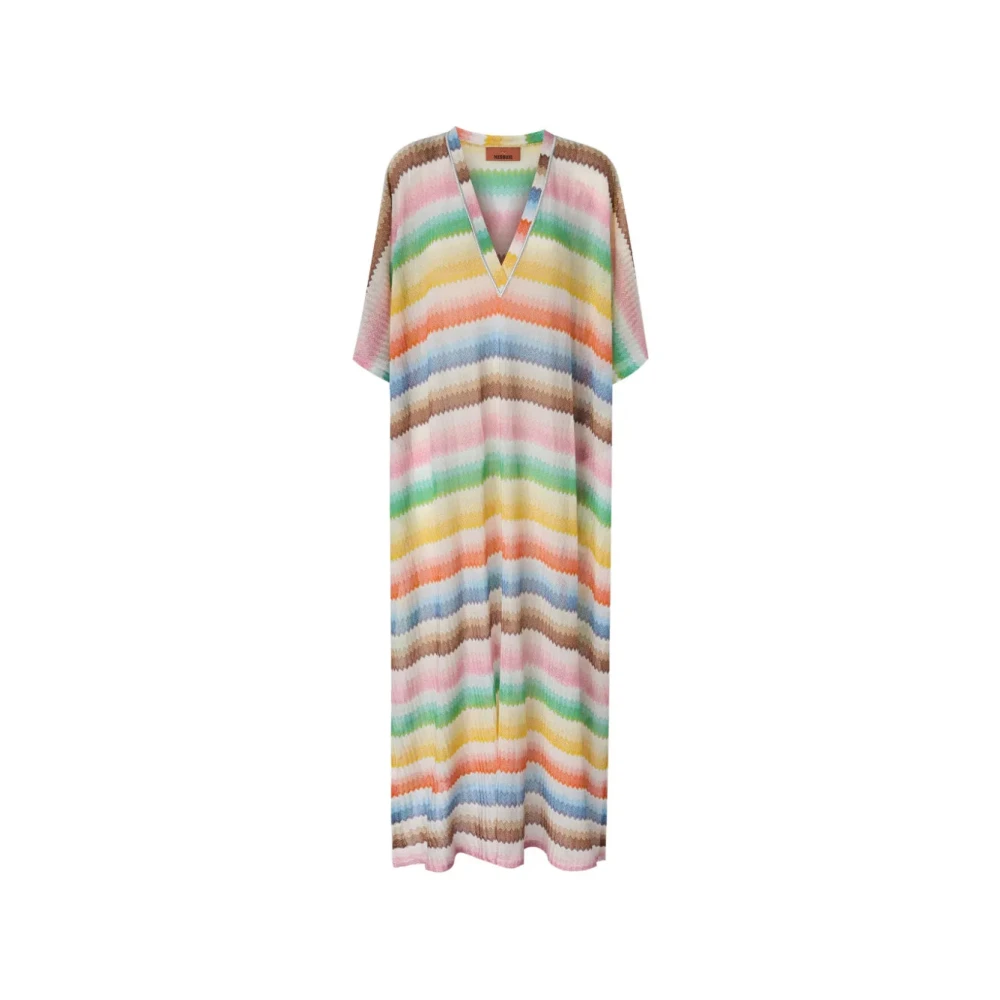 Missoni Mujer Multicolor - Vestido Maxi Con Cuello En V Zig-Zag - Dresses - S - Vestido Maxi Con Cuello En V Zig-Zag