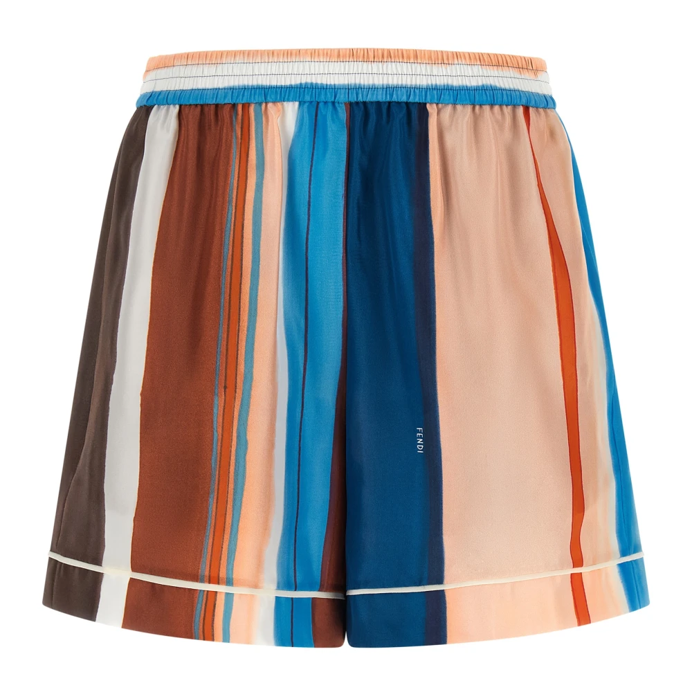 Fendi Vrouw Multicolor Korte Broeken Dames, Veelkleurig, S, Gestreepte Zijde Korte Broek