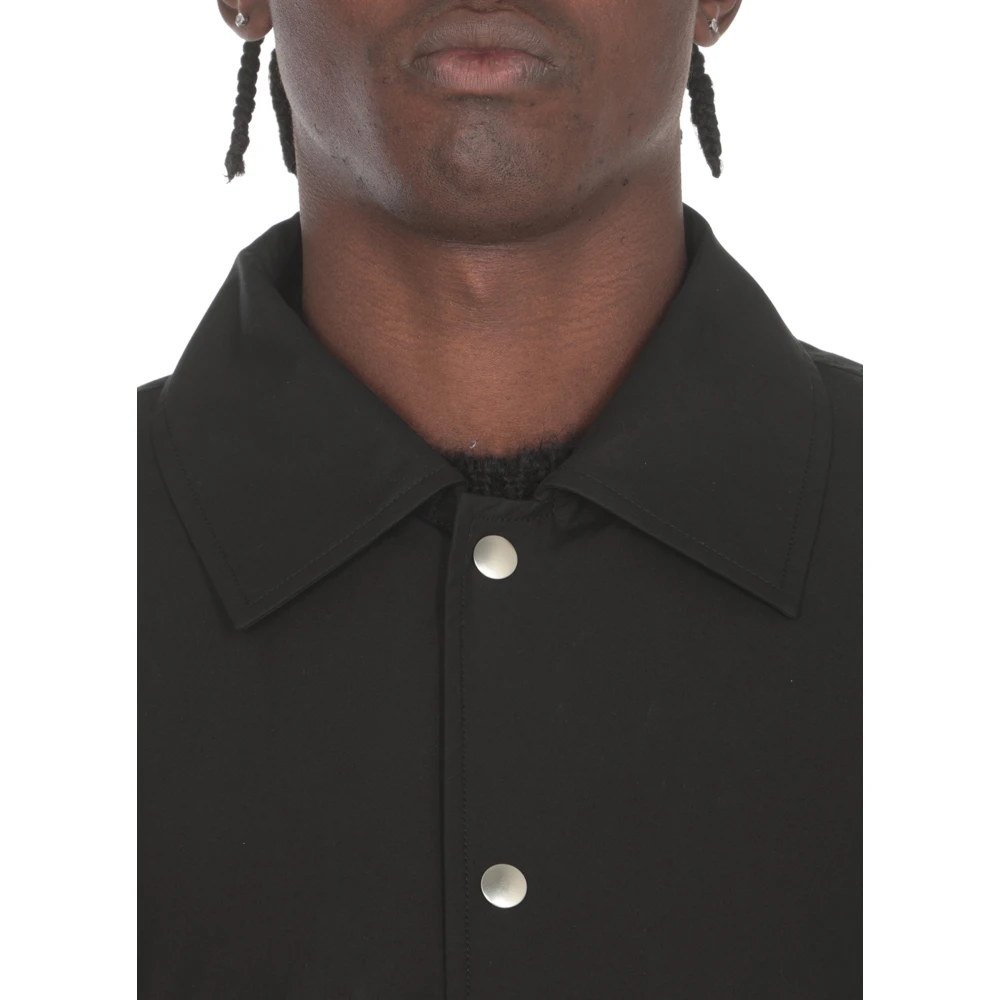 Jil Sander Zwarte Katoenen Jas met Kraag Black Heren