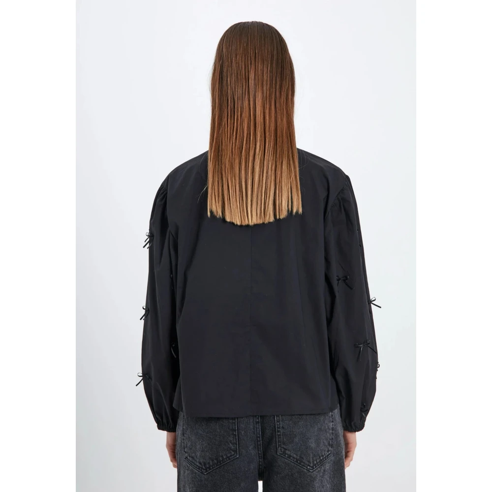 Norr Striktop met Strikdetails op Mouwen Black Dames