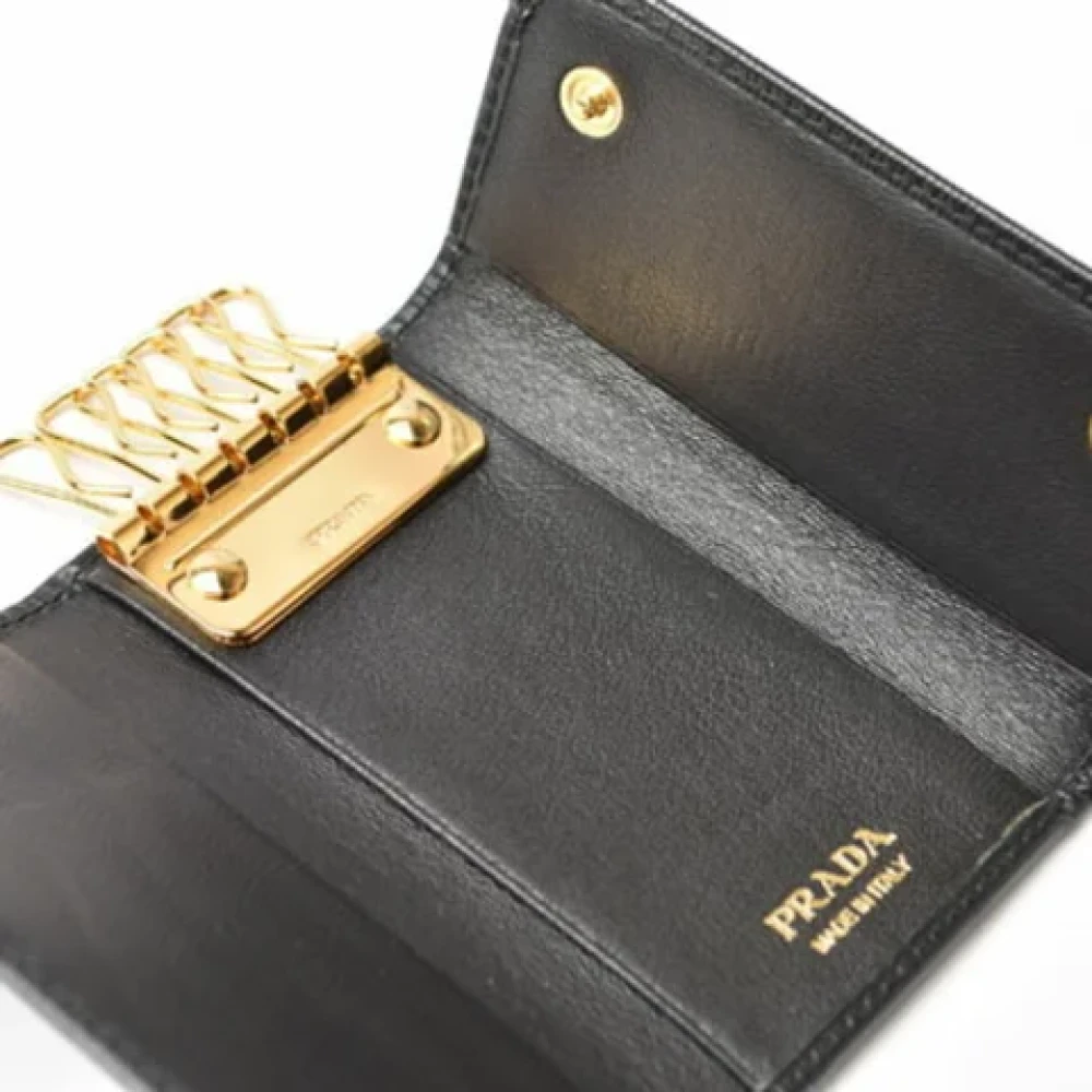 Prada Vintage Pre-owned Leather key-holders Black Dames