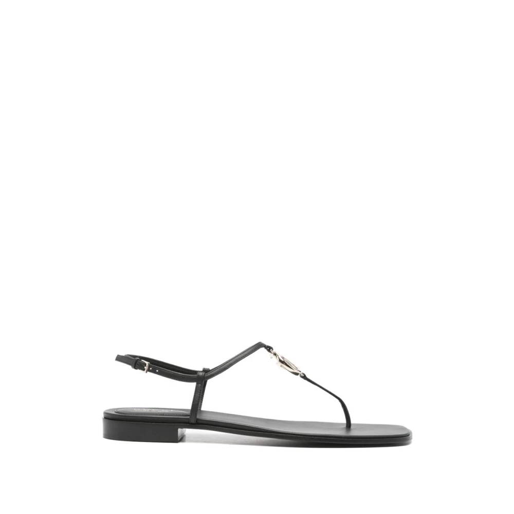 Gucci Women's Black Gg Marmont Leather Sandals - Flat Sandals - 5 Uk - Shoes