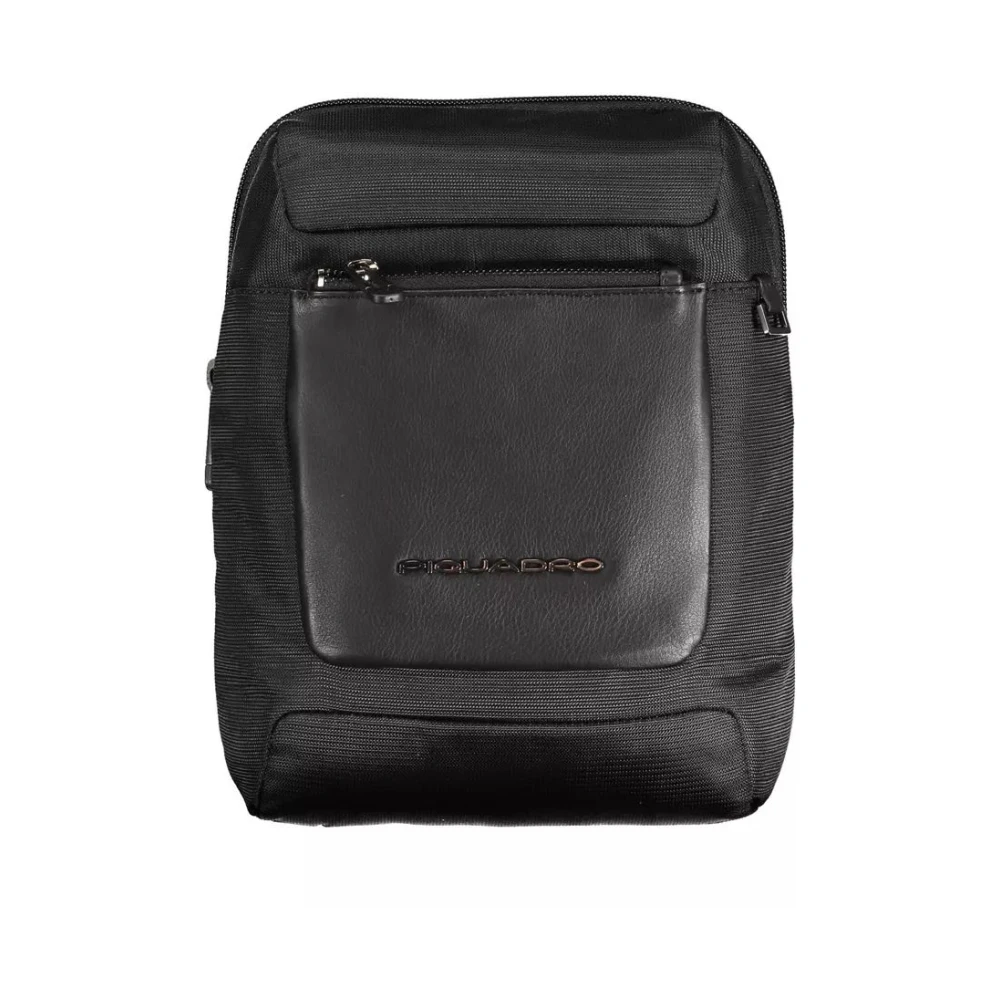 Piquadro Elegante Zwarte Schoudertas Black Heren