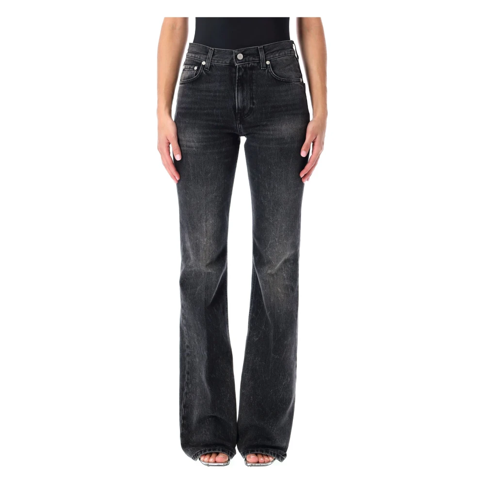 Haikure Women's Black Flora Flared Jeans