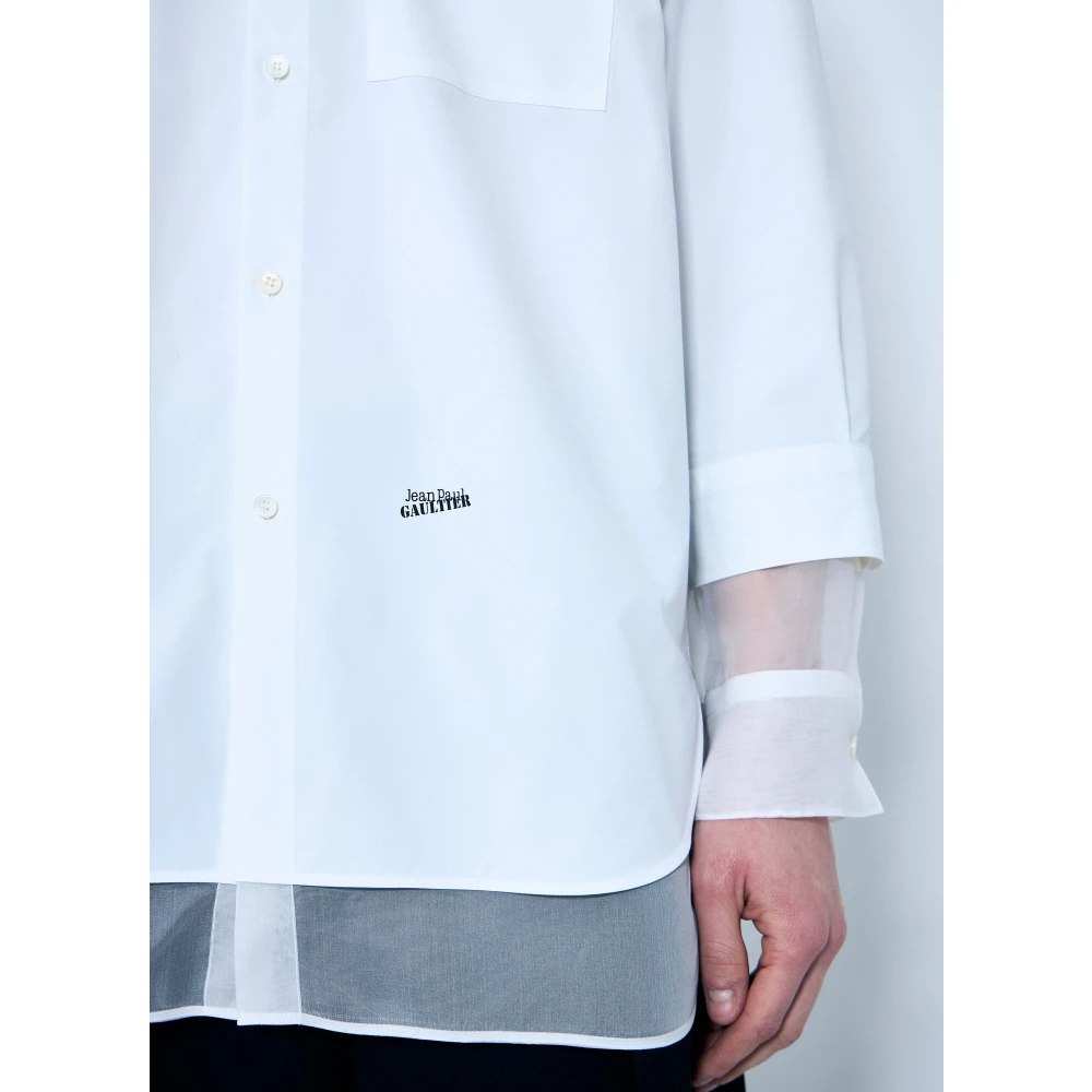 Jean Paul Gaultier Zijden Paneel Klassiek Overhemd White Heren