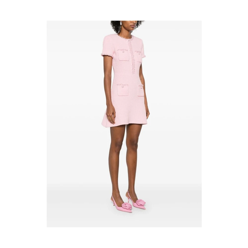Self Portrait Bubblegum Pink Beaded Trim Jurk Pink Dames