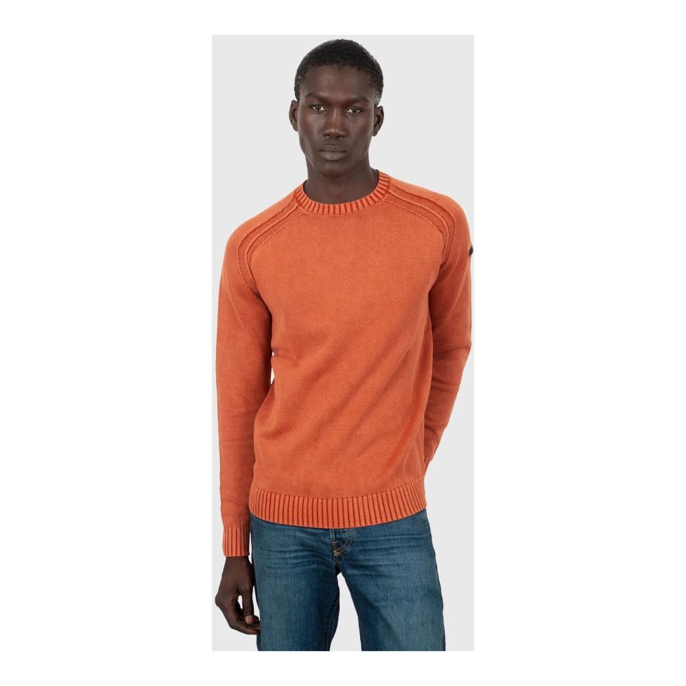 RRD Cotton Techno Wash Oranje Crewneck Shirt Orange Heren