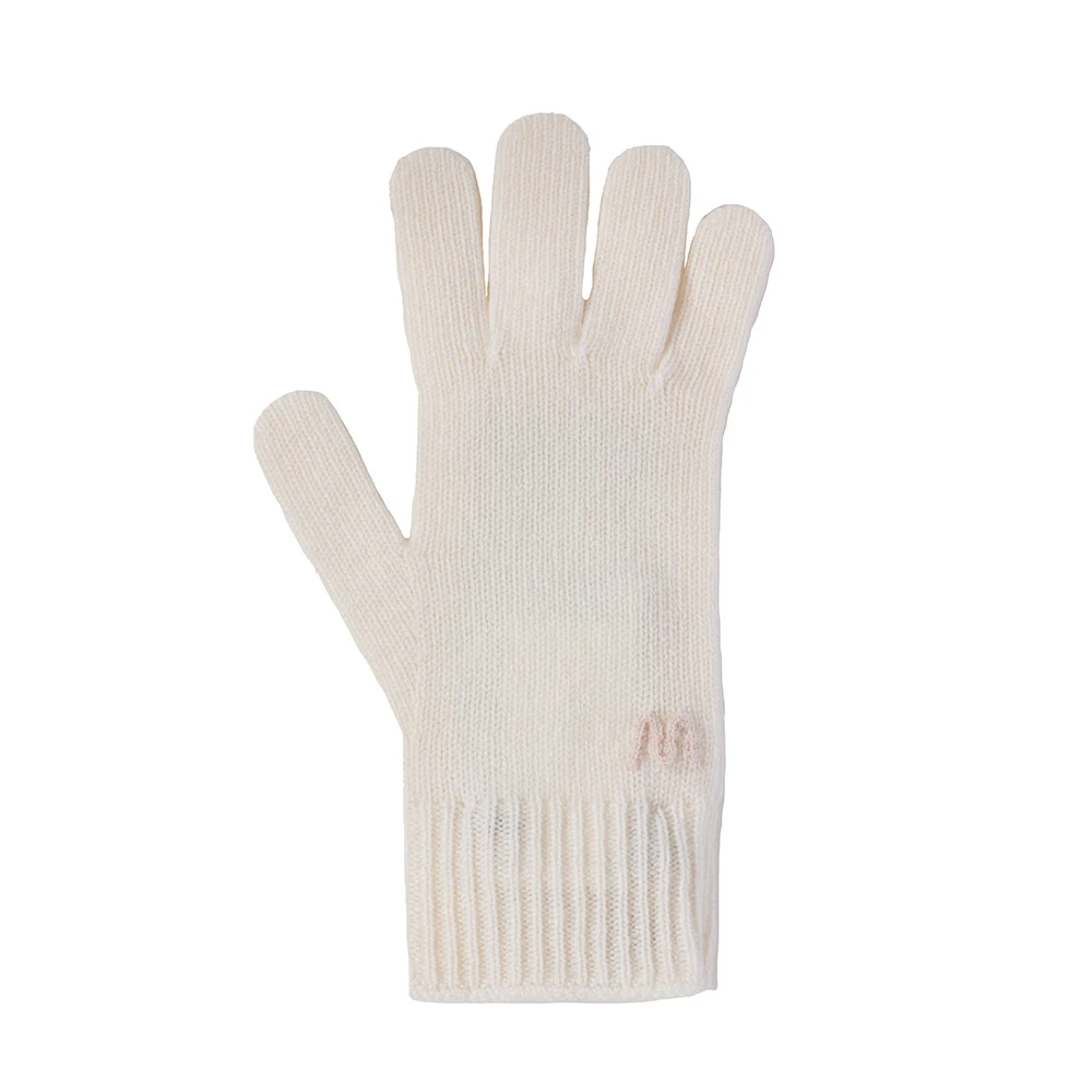 Max Mara Weekend Kasjmier Geribbelde Rand Handschoenen White Dames