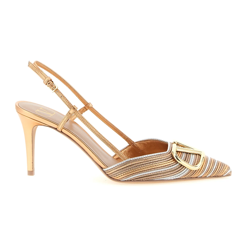 Valentino Garavani Women's Vlogo Signature Metallic Slingback Pump